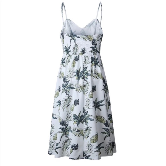 <LAST>Summer ☀️ Floral Leaf Midi Sundress Dress - Picture 3 of 7